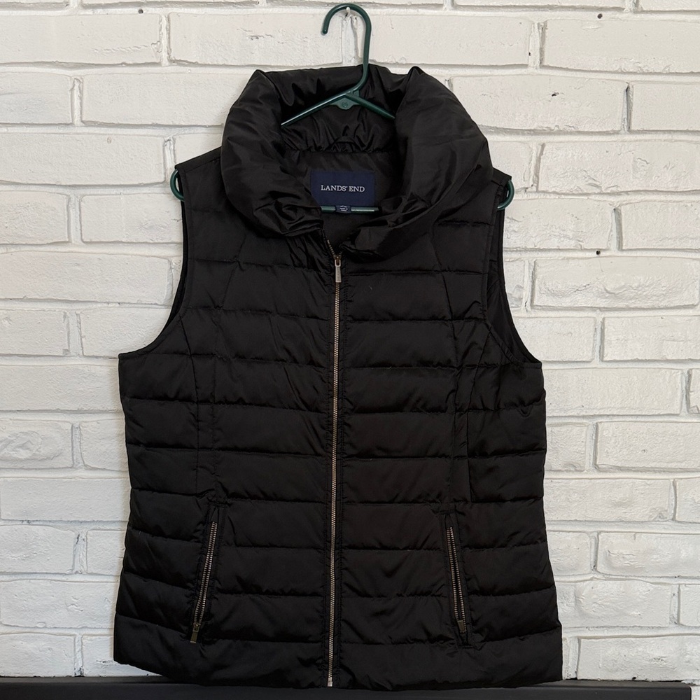 Women’s Lands' End Black Down Quilted Vest